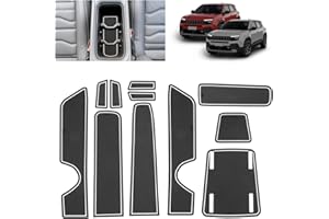 BSTW Compatibile con Jeep Avenger SUV 2023 2024 2025 Tappetini Antiscivolo per Jeep Avenger EV Hybrid 4x4 4XE Tappetini in Gomma per Console Centrale, Porta Bicchieri, Scanalatura Porta (Bianco)