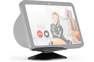 PlusAcc Stojak do Echo Show 8 (najnowsza generacja) – regulowany uchwyt z funkcją przechylania i antypoślizgową podstawą, kompatybilny z modelami iPhone'ów (czarny)