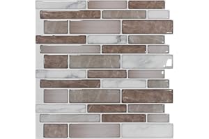 Art3d 10-arkuszowe wysokiej jakości płytki ścienne 3D, 30 x 30 cm, samoprzylepne płytki ścienne 3D do łazienki, wzór marmuru