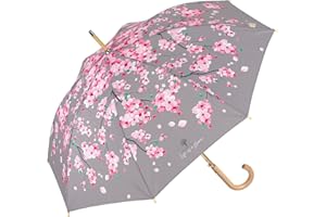 PERLETTI GREEN Ombrello Pioggia Ecosostenibile Tessuto Riciclato Donna Automatico - Manico in Legno Biodegradabile - Ombrello Classico Antivento Ecologico - Diametro 102 cm