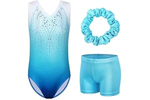 ZNYUNE Justaucorps Gymnastique Fille Short Manche Longue/sans Manche