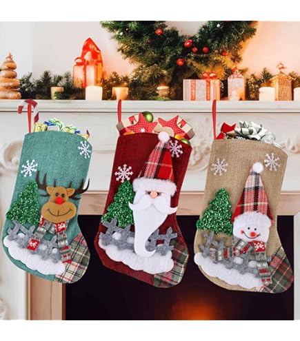 TOSUTO Lot De 7 Chaussette De Noel A Suspendre,Chaussettes De