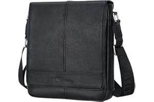 Leathario Leather Mens Shoulder Bags, Small Messenger Bags for Men, Satchel Side Bags Casual Handbag for Men Working Shopping School Daily Use