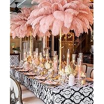 50 Pcs Natural Pink Ostrich Feathers Plume 11.8-13.7 Inch For Wedding Centerpieces & Home Decor
