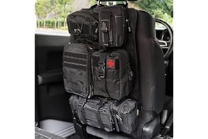 EOIS Taktisch Autositz Rückenlehnen Organizer, Aktualisierung Taktisch Fahrzeug Panel Organizer mit 5 Abnehmbare Molle Tasche, Universell Passend für Die Meisten Fahrzeuge