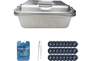 HEAT.me Lunchbox Grill | 3-in-1 Lunchbox + Mobiler Mini Grill mit Kühlakku | Rauchfrei, Spülmaschinenfest, 675g Leicht | Picknick, Camping, Outdoor