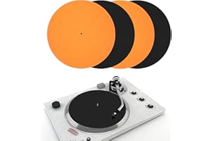 KEAJUIDY 4 Stück 300mm Plattenspieler Matte aus Antistatischem Filz 3 mm dick Anti Vibrationsmatte für Plattenspieler Vinyl Plattenspieler Mat Antistatisch und Stoßfest (2 Farben)