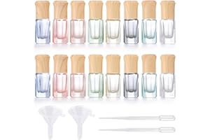 VEGENA Bouteilles à Rouleaux D'huiles Essentielles,16 Pièces Flacon Roll on En Verre Avec Rouleau 6ML,Flacon Roll On Vide,Bouteille Roll on Vide En Verre,Bouteille Roll on En Verre pour Huile Essentielle