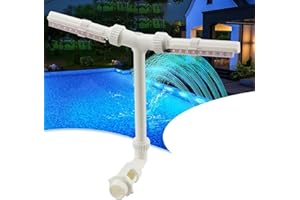 WORPARSEN Solar-Poolbrunnen mit RGB-Farbwechsel-Lichtern, verstellbarer Pool-Sprinkler mit Fernbedienung, Schwimmbad-Wasserfallsprüher für ober- und einerdische Pools (A)