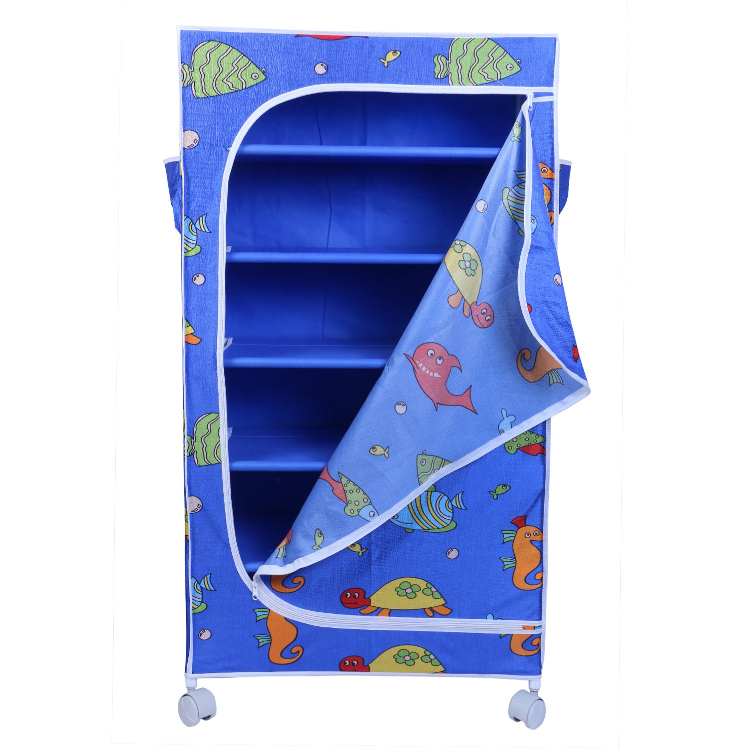 Little One's | 6 Shelves Baby Foldable Wardrobe | Aquatic Blue (Made in India, ISI Certifed), LW6/FB - Image 5