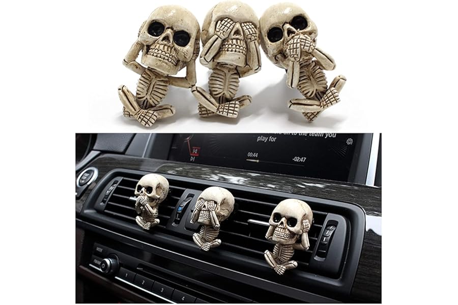 Car Interior Accessories for Auto Air Freshener Vent Clips Conditioner Outlet Perfume Clip Automotive Air Conditioner Dashboard Decorations Offices Home Halloween Ornament Goth Gifts for Men Women