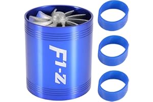 HEADERBS Ventilador Turbo de Admisión de Aire Automático, Turbonador de Admisión de Aire para Automóvil, Turbina de Doble Ventilador, Súper Cargador, Ahorrador de Combustible de Gas Turbo(azul)