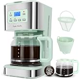 Taylor Swoden Drip Coffee Maker 12 Cups with Permanent Filter, Programmable 24h, Screen Shut-Off Function, AutoClean Function