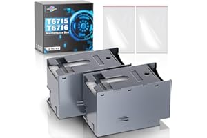 SUBLIMAKER T6715 T6716 Ink Maintenance Box Compatible Replacement for Epson Workforce Pro WF-4730 WF-4740 WF-4720 WF-4734 WF-4830 WF-4820 WF-3820 EC-4020 EC-4030 WF-4833 Printers, 6715 Maintenance Box (2 Packs)