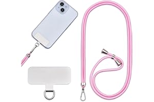Jaslongri Handykette Universal, Handy Lanyard, Hanging around the neck or diagonally spanning, with a metal patch and adjustable and detachable rope.