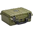 MEIJIA Portable All Weather Waterproof Camera Case with Customizable Fit Foam,Fit Use of Drones, Camera, Equipments, Pistols,15.98x12.99x6.85inches (Green)
