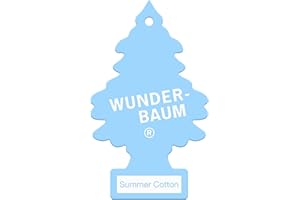 WUNDER-BAUM Arbre Magique® Rafraîchisseur d'air parfumé Summer Cotton. Super arôme de longue durée pour la voiture, la maison, le bureau, etc.