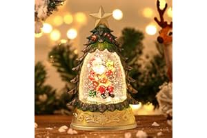 ‎KIKVTER Schneekugel Weihnachten, Weihnachtslaterne mit Schneegestöber, Weihnachtsschneekugel, Weihnachten Deko, LED Schneelaterne Weihnachtens, Glitzernde Schneekugel Nachtlicht für Tischdeko Weihnachtens