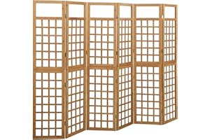 Gecheer Divisorio a 3/4/5/6 Pannelli in Legno Massello di Abete,Divisorio Pieghevole,Separè per Interni,Paravento Separé,Divisorio Interno