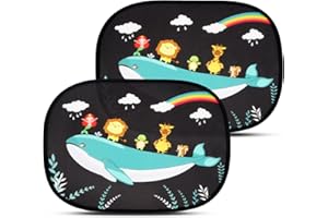 FRECOO Tendine Parasole Auto Bambini, Parasole bambini accessori auto,Tendine Parasole Autoadesivi per La Massima Protezione Contro i Raggi UV per Neonati, Animali Domestici 51x31 cm (2 Pezzi)