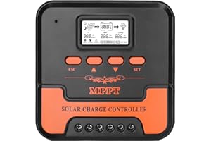 HUGOOME MPPT 50V 20A 12V/24V/Auto Contrôleur de charge solaire pour batteries gel, inondées et lithium, Régulateur de panneau solaire intelligent avec écran LCD