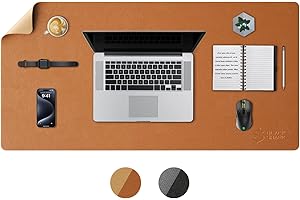 Black Shark Tapis de bureau en cuir, grand tapis de souris pour ordinateur portable – Taille XL imperméable, antidérapant, facile à nettoyer (90 x 42,9 x 0,3 cm) – Manta P10 Marron