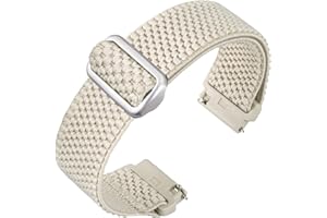 ANNEFIT Stretchy Nylon Watch Strap for Men Women, Adjustable Elastic Watch Band with Quick Release, Replacement Wristband 16mm 17mm 18mm 19mm 20mm 22mm 24mm