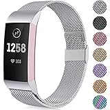 Faliogo Cinturini di Ricambio in Metallo Compatibile con Fitbit Charge 3 Cinturino/Fitbit Charge 4 Cinturino, Cinturino Regol