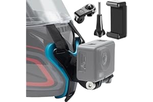 MINGZE Support de Menton Casque de Moto, Equipement Moto Fixation Casque Facile à Installer, Silicone Antidérapant Accessoires de Caméra D'action