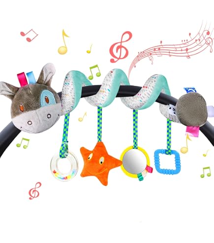 Chicco Spirale d'activités caméléon, jouet pour poussette, à partir de 0 mois, feuille avec effet froissé, miroir en forme de fleur, emballage Chicco Spirale d'activités caméléon, jouet pour poussette, à partir de 0 mois, feuille avec effet froissé, miroir en forme de fleur, emballage
