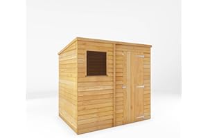 WALTONS EST. 1878 WALTONS 7 x 5 Overlap Storage Shed | Pent Roof | 7mm Overlap Cladding | Wooden Garden Storage Shed | 10 Year Anti Rot Guarantee | 7 x 5 7ft 5ft