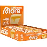 MORE Protein Bar, Box of 10, 10 x 50 g | Apricot cheesecake, no added sugars, up to 18g protein per bar, depending on taste