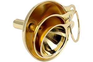 BAOFUYA Juego de Embudos de Acero Inoxidable Dorado de 5 Piezas con Asa Lateral para Aceite de Cocina