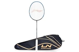 Li-Ning Raquettes 3D Calibar X Combat en Graphite de Carbone, 85 g, Tension de Corde de 13,6 kg et Couverture complète Gratuite
