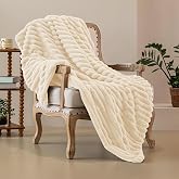 Cuddly Blanket Rabbit Plush Blanket Super Soft Blanket Thick 540 g/m  Flannel Blanket Couch Blanket Warm Sofa Throw Versatile Blanket for Bed Sofa Bedroom Office Apricot 160 x 200 cm