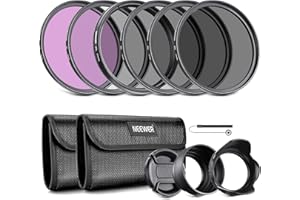Neewer 77MM Lens Filter Kit: UV, CPL, FLD, ND2, ND4, ND8 and Lens Hood, Lens Cap for CANON 24-105MM, 10-22MM, 17-40MM and NIKON 28-300 Zoom Lenses