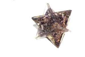 Jet International Energized Lovely Big Genuine Amethyst Orgone Merkaba 4" Huge Large Crystal Gemstones Copper Metal Mix Rare Healing Positive