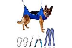 Kkiimatt Harnais hamac de toilettage pour chien 10 en 1 XXXL avec coupe-ongles, lime à ongles, hamac de coupe des ongles pour chien, sangle de toilettage pour chien pour couper les ongles
