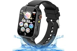 GLKYSOE Upgrade Montre Connectée Enfant 26 Jeux, IP68 étanche Montre Intelligente Enfant avec HD Caméra & Lecteur Vidéo Musique Podomètre Torche, Cadeaux pour Garçons Filles 3-12 Ans