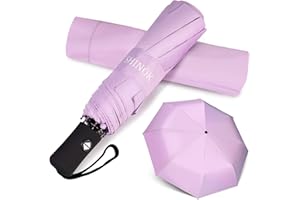 SHINOK Travel Umbrella Folding Compact Umbrella Auto Open Close Sun Rain Umbrella with Sleeve