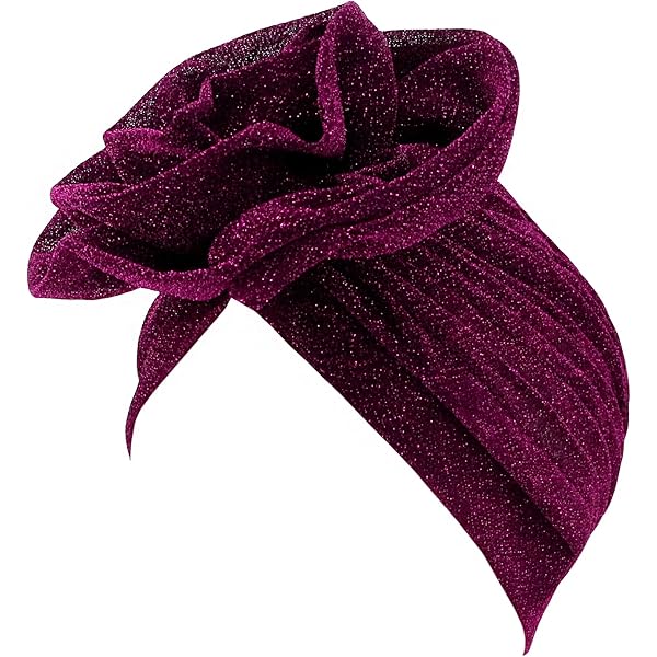 Pailletten Turban-Kappe Mit 3D-Blume – Samt-Haarkappe Für Frauen, Bei Haarausfall Oder Als Modisches Accessoire