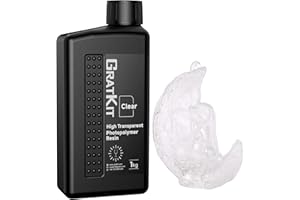 Resina Rigida GratKit 8K, Resina per Stampante 3D, Resina Fotopolimerica a Polimerizzazione UV 405nm, Basso Odore, Alta Precisione, Stampante 3D Compatibile 2K/4K/6K/8K/10K, 1000 g, Trasparente