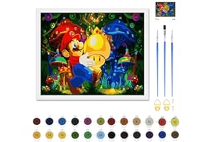 ZORIWN Malen Nach Zahlen Mario für Kinder Erwachsene