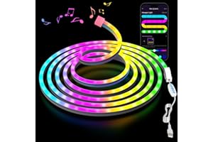KIMIMARA Neon Ruban LED 3m RGB avec Contrôle APP, Changement de Couleur, Segmentable, Synchronisation Musicale - Bandeau Lumineuse pour Déco Intérieur Maison (3M)