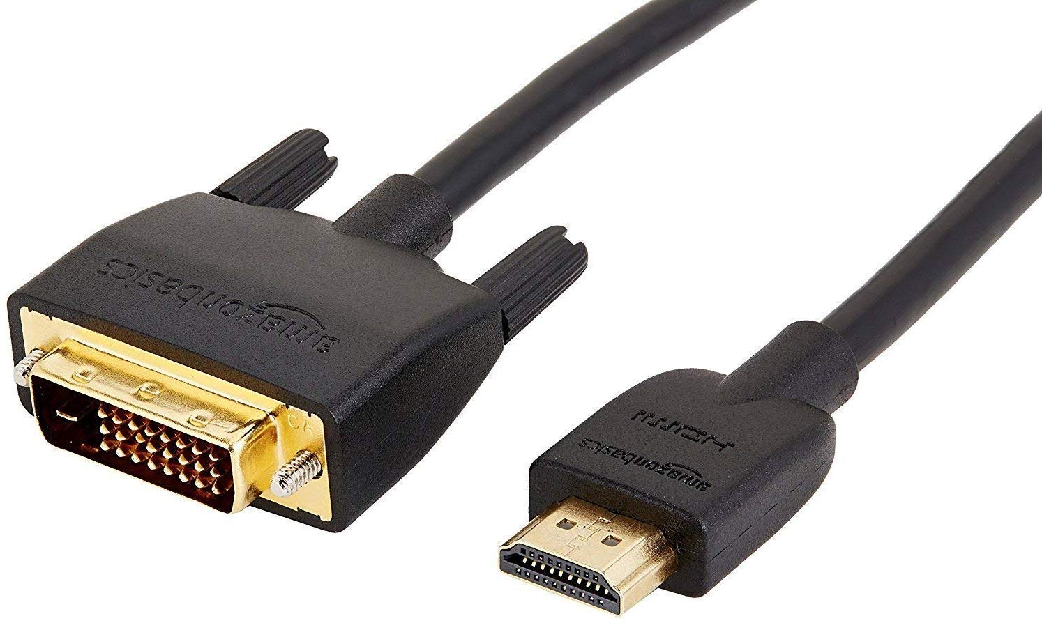 Amazon Basics HL-007347 HDMI Input to DVI Output (Not VGA) Adapter Cable, 6 Feet, Black