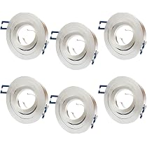 10x Einbaustrahler GU10 Set – Aluminium, Silber Gebürstet – 30° Schwenkbar, Inkl. Fassungen – Für Decke & Wand