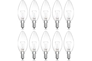 BrightArk E14 Bombillas de Vela Regulable 28W Blanco Cálido 2700K 230V C35 Bombillas de Luz SES 230V Bombilla Transparente de Vidrio para Lámparas de Araña, Apliques, Lámparas de Techo, 10 piezas
