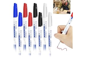 Labmilon Lot de 8 Marqueur Chantier Indélébile, Stylo Feutre Pointe Fine de 30 mm, Pointes Marquage, Marqueurs Trou Profond, Feutres Marquages, our Bois,Métal,Plastique,Carton,(Noir,Bleu,Rouge,Blanc)