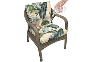 UYEOCO Imperméable Coussin de Chaise de Jardin avec Dossier Extérieur/Interieur Lavables et Dehoussable Coussin à Dossier Haut pour Chaise Fauteuil de Jardin Galette de Chaise Exterieur avec Dossier ( Color