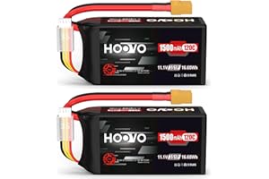 HOOVO Batteria Lipo 3S 11,1V 120C 1500mAh Grafene con spina XT60 per FPV Racing Drone Quadcopter Elicottero Aereo RC Barca RC Auto RC Modelli (2 confezioni)